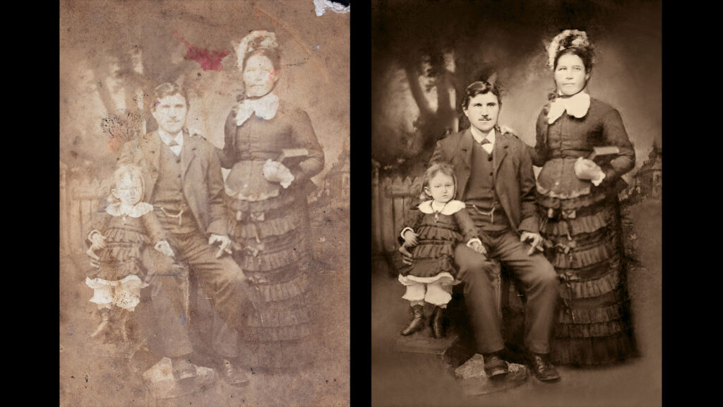 Old Family Photo Digital Restoration - Chaos to Memories services - digital conversion service