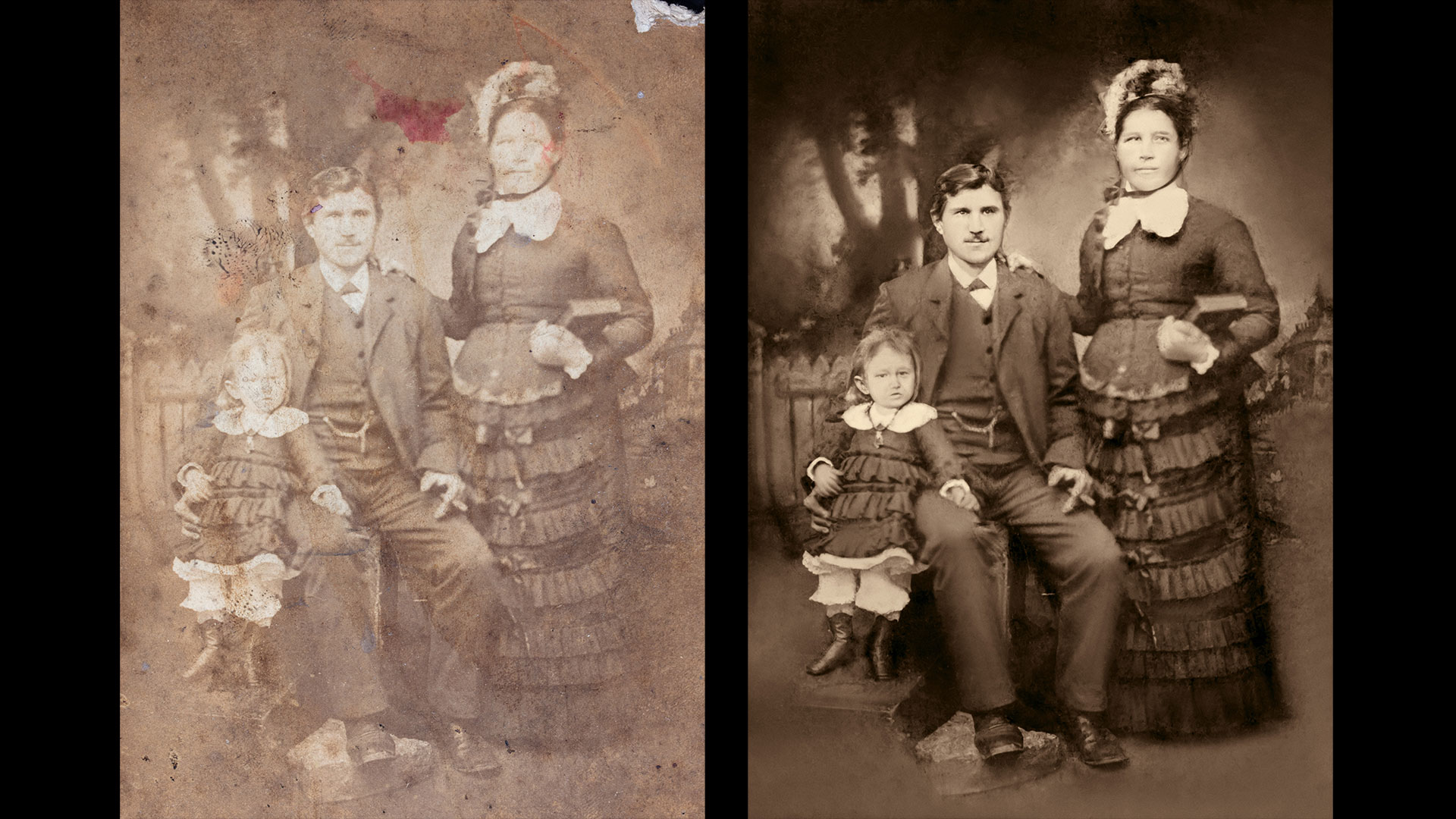 Old Family Photo Digital Restoration - Chaos to Memories services
