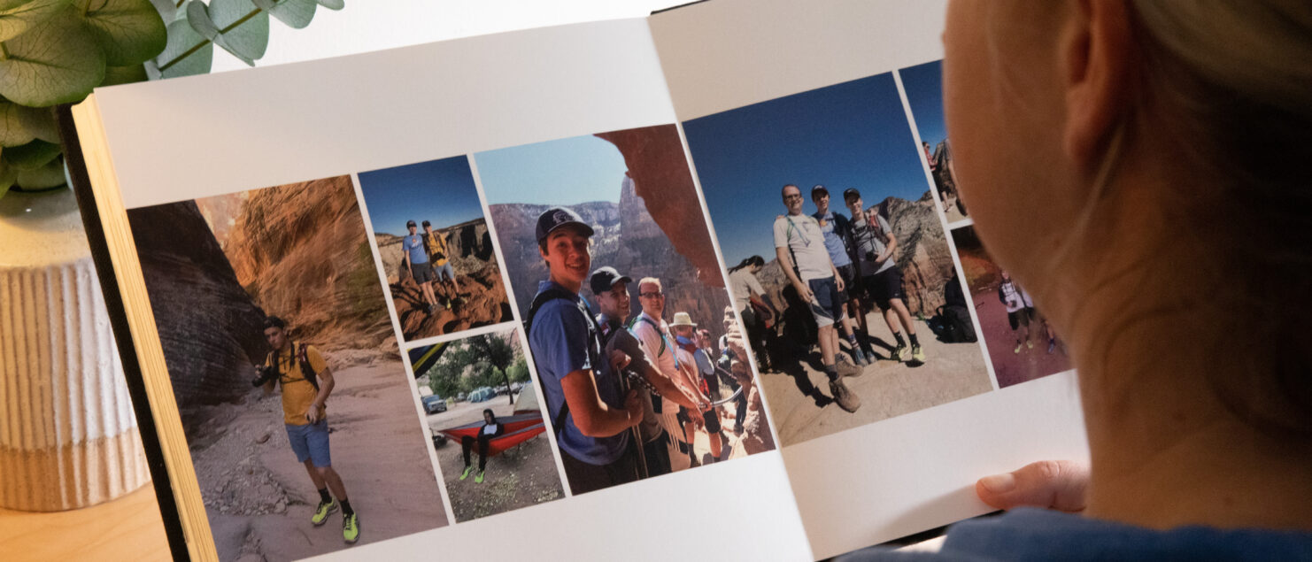 square photo books have generous two-page spreads
