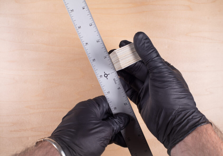 estimating photo slides with a ruler