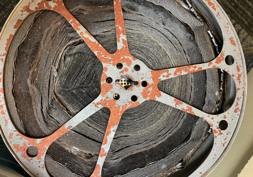 decayed film reel that cannot be digitized - covert movie reels