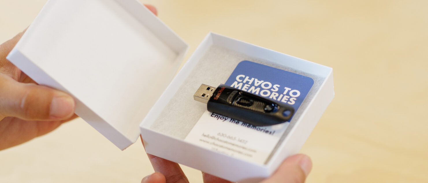 USB thumb drive in small white box