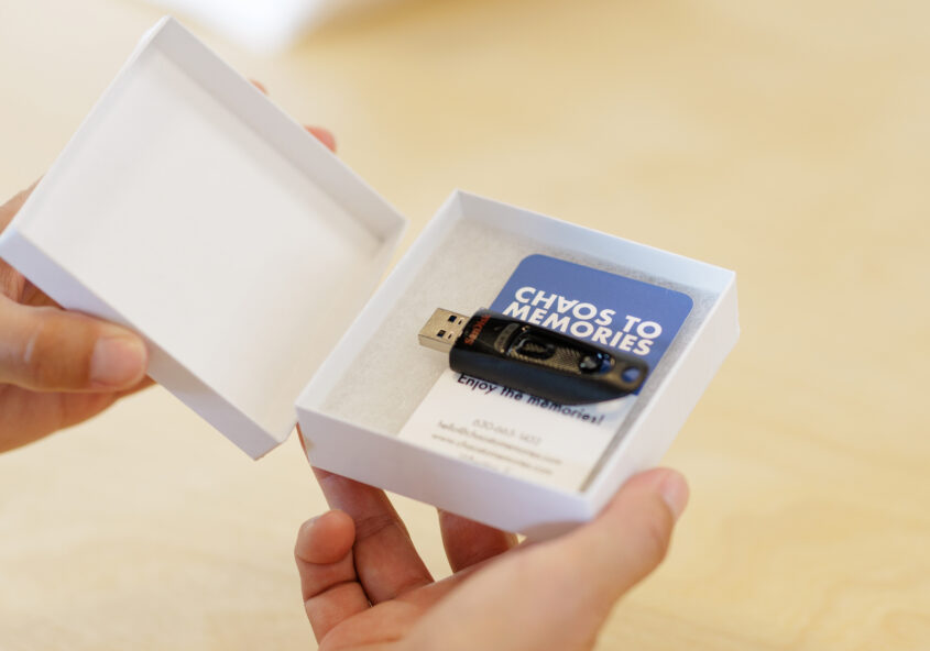 USB thumb drive in small white box